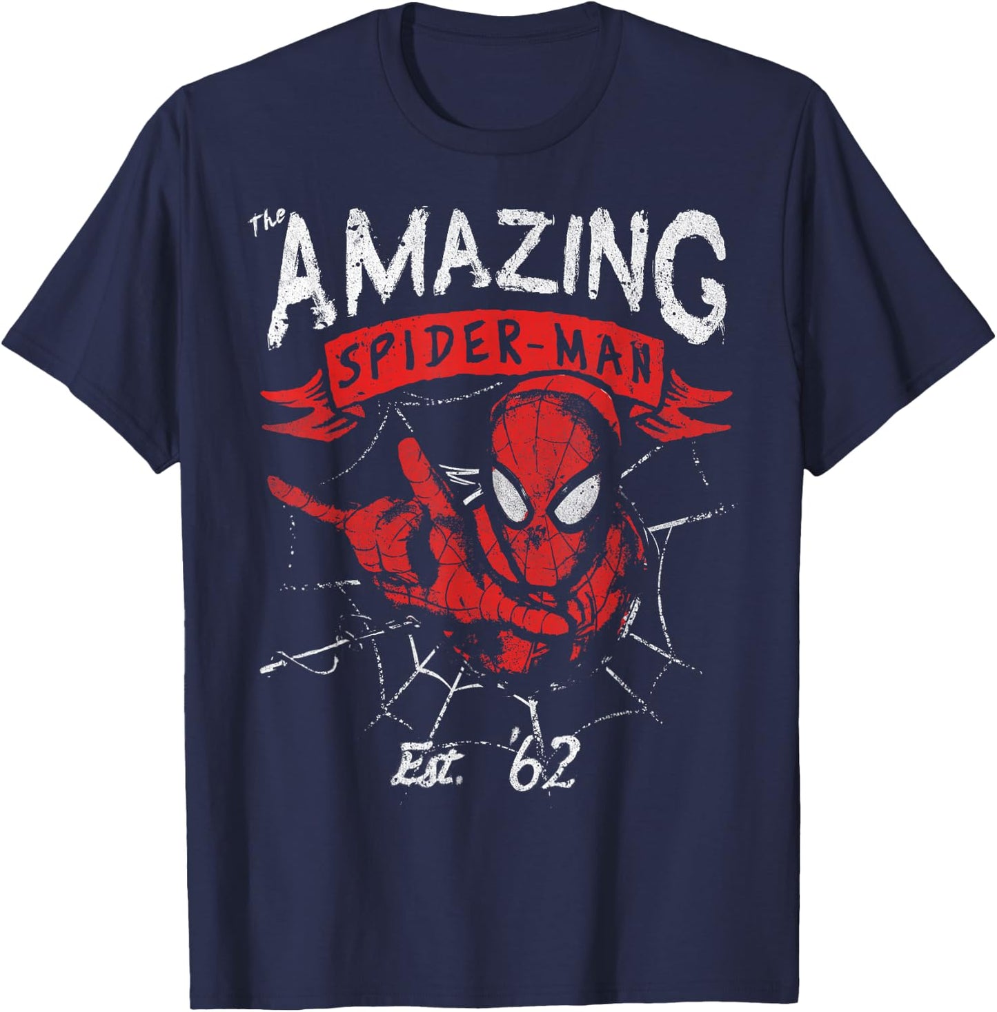 Marvel The Amazing Spider-Man Grunge Graphic T-Shirt - T-Shirt | Navy