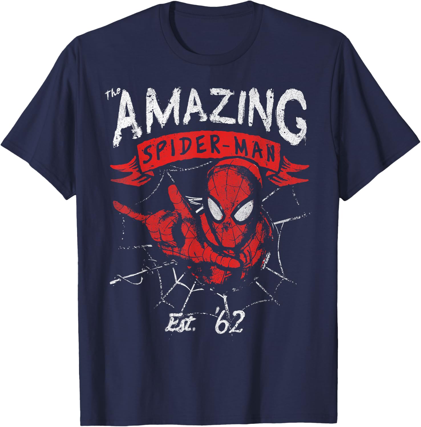 Marvel The Amazing Spider-Man Grunge Graphic T-Shirt - T-Shirt | Navy