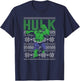 Marvel Hulk Retro Ugly Christmas Sweater Graphic T-Shirt - T-Shirt | Navy