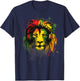 Rasta Reggae Music Lion Of Judah Jamaican Pride Jamaica T-Shirt - T-Shirt | Navy