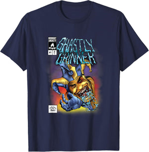 Ghastly Grinner Midnight Society Clown Saliva T-Shirt - T-Shirt | Navy