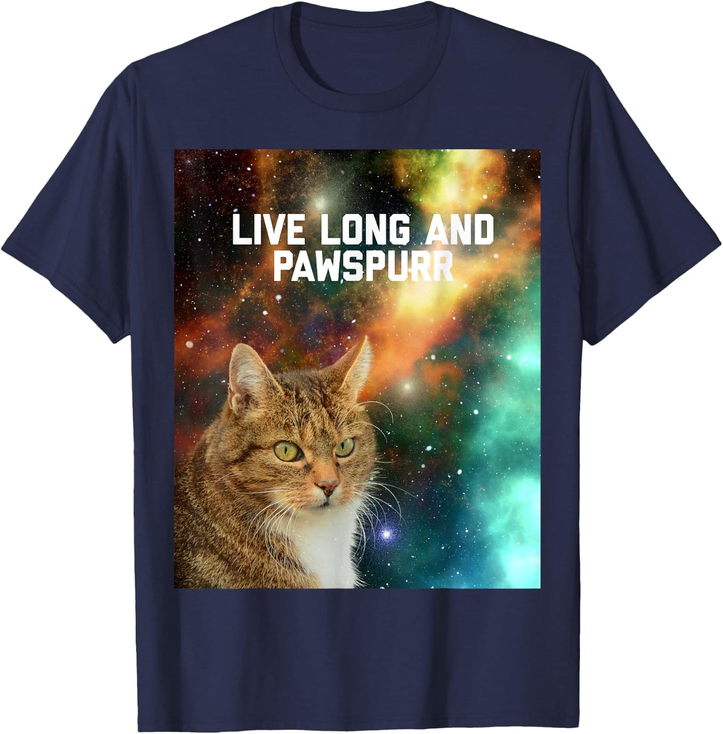 Live Long and Pawspurr Cat Women Kids T-Shirt - T-Shirt | Navy