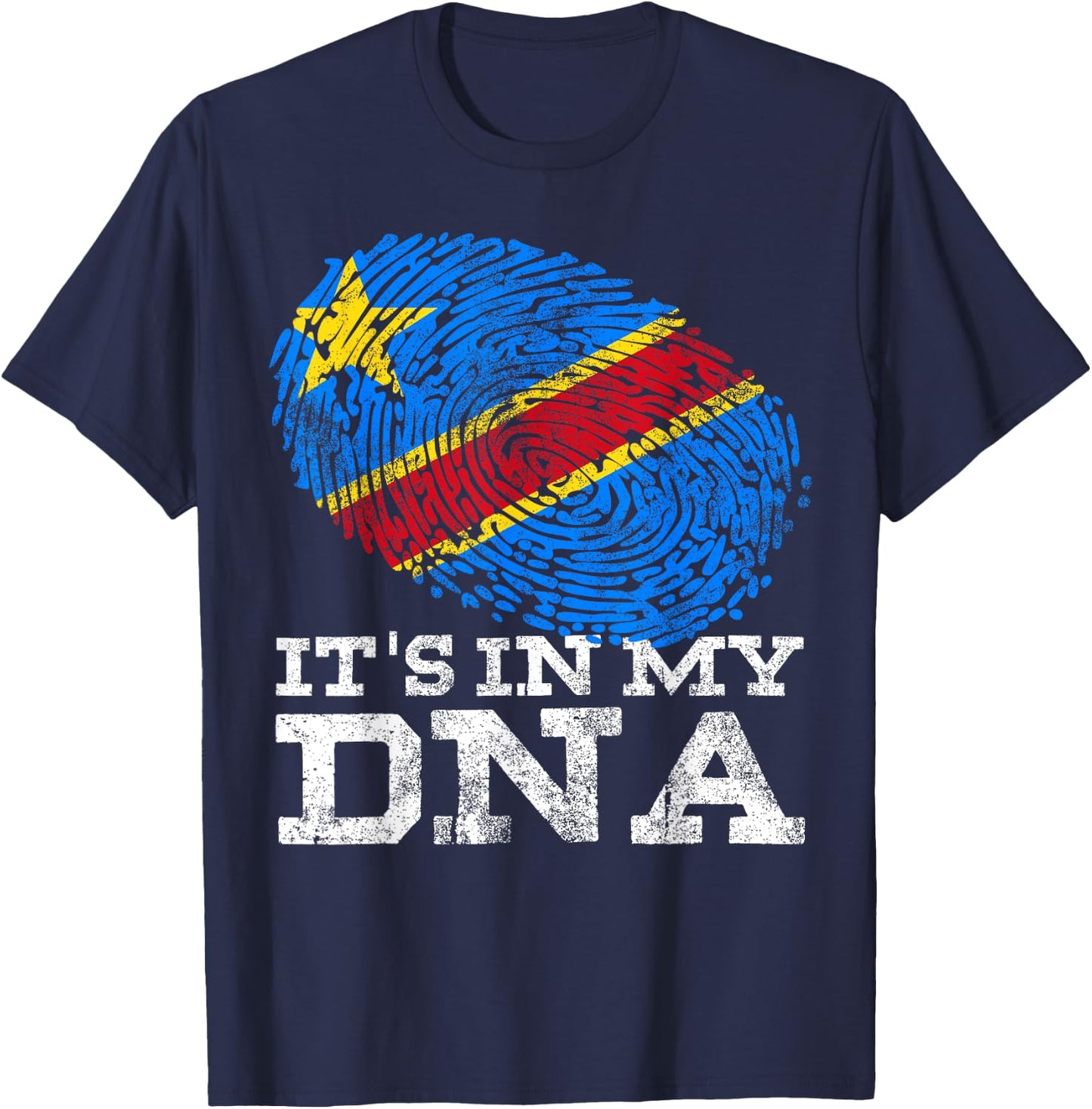 It's In My DNA Congolese Gifts African DRC DR Congo Flag T-Shirt - T-Shirt | Navy