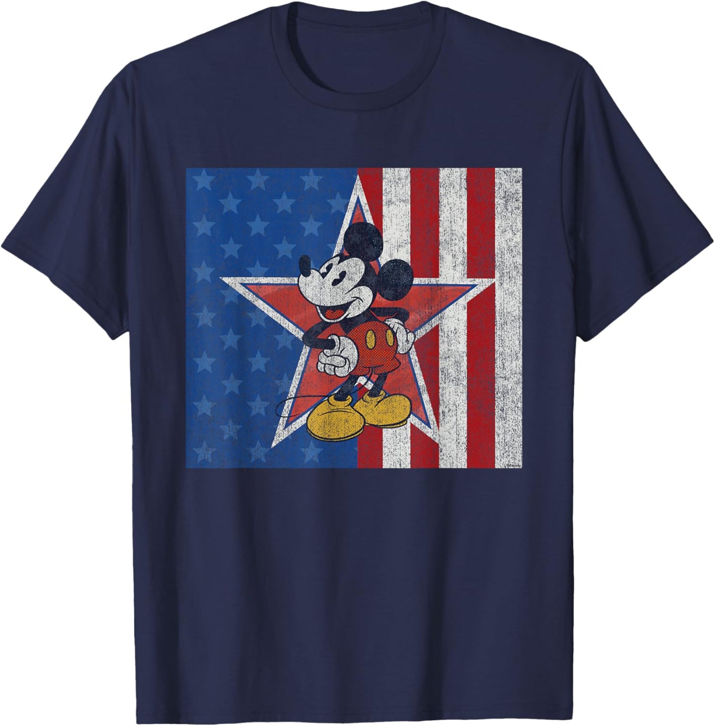 Disney Mickey Mouse 4th of July Americana Star USA 250th T-Shirt - T-Shirt | Navy