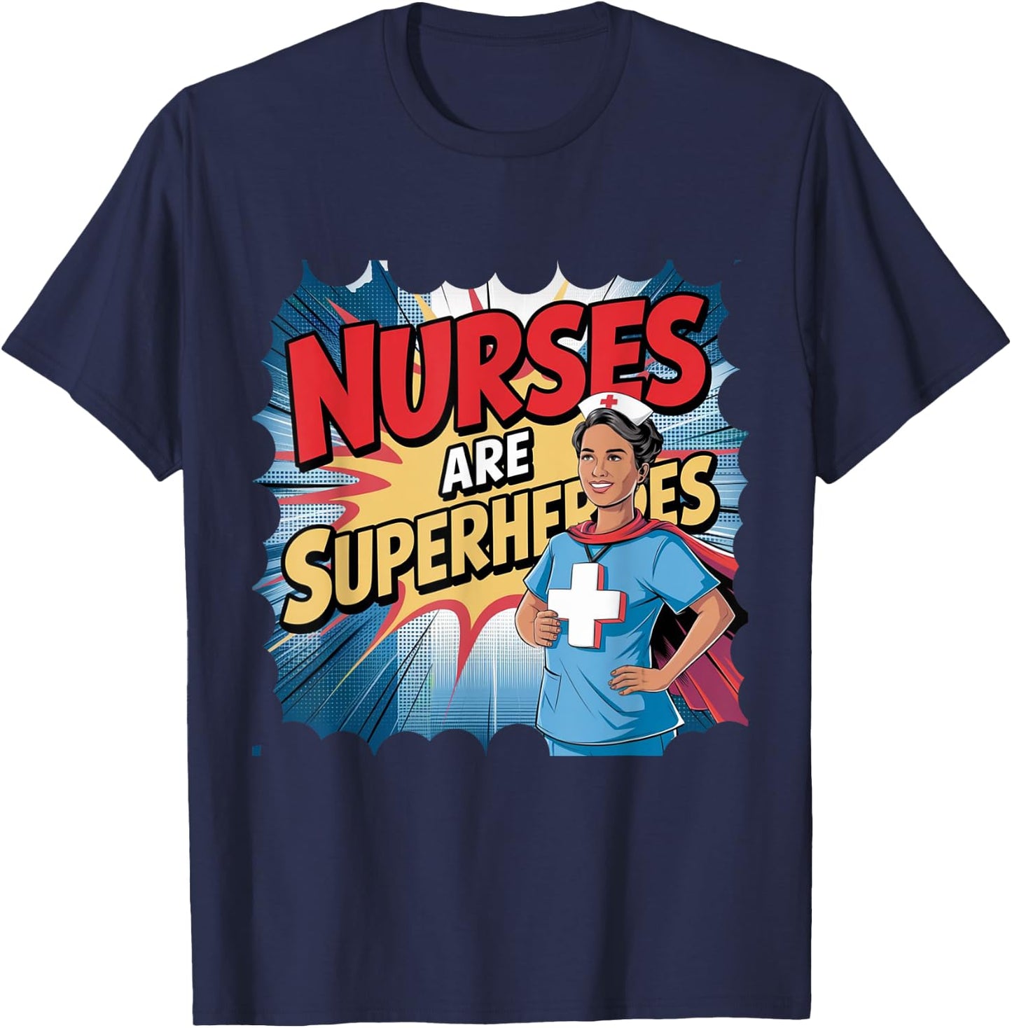 Funny Nurses Retro Vintage Nursing Student Hero Quote T-Shirt - T-Shirt | Navy