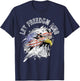 Patriotic American Bald Eagle US Flag Let Freedom Ring Quote T-Shirt - T-Shirt | Navy