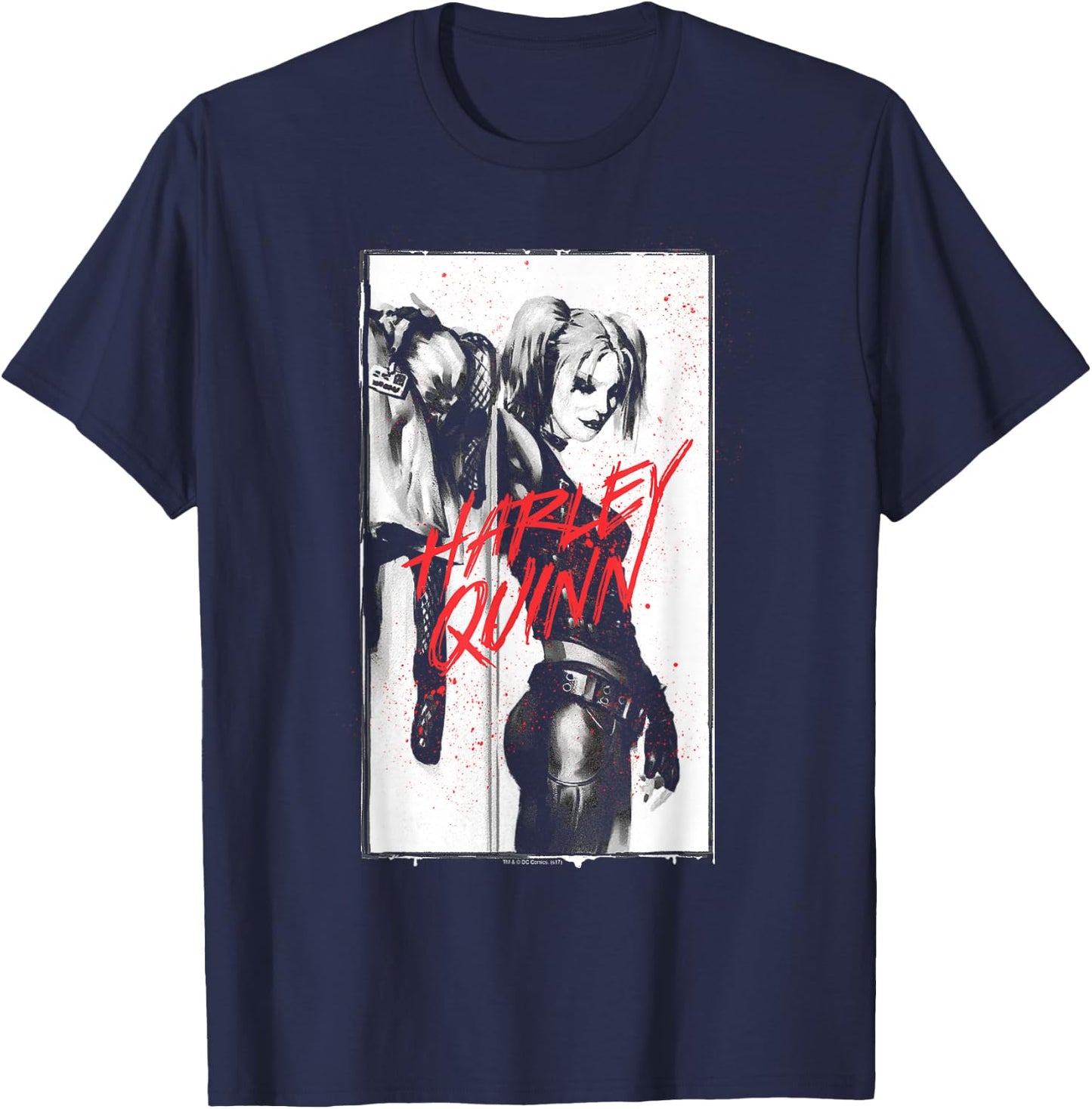 Harley Quinn Inked Quinn Black T-Shirt - T-Shirt | Navy