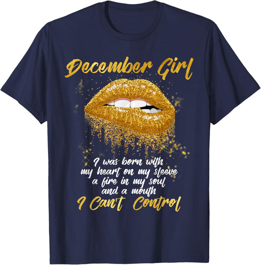 I'm a December Girl Shirt Funny Birthday T-Shirt - T-Shirt | Navy