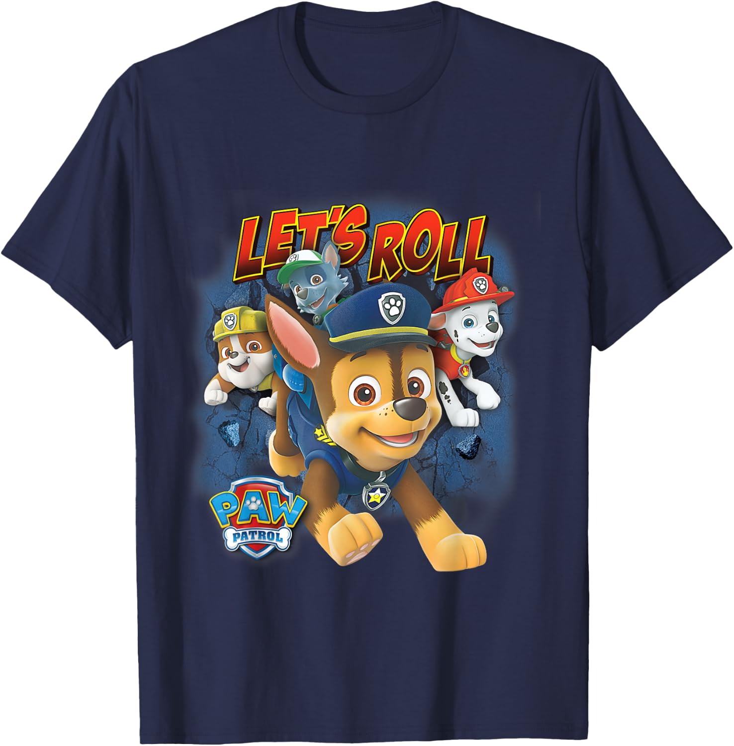 PAW Patrol Lets Roll Breaking The Wall T-Shirt - T-Shirt | Navy