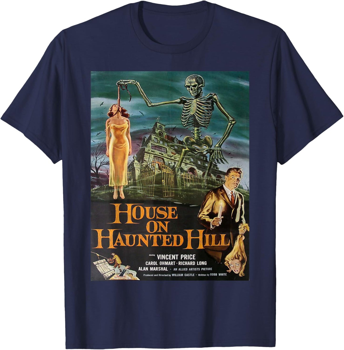 Vintage poster - House on Haunted Hill Retro T-Shirt - T-Shirt | Navy