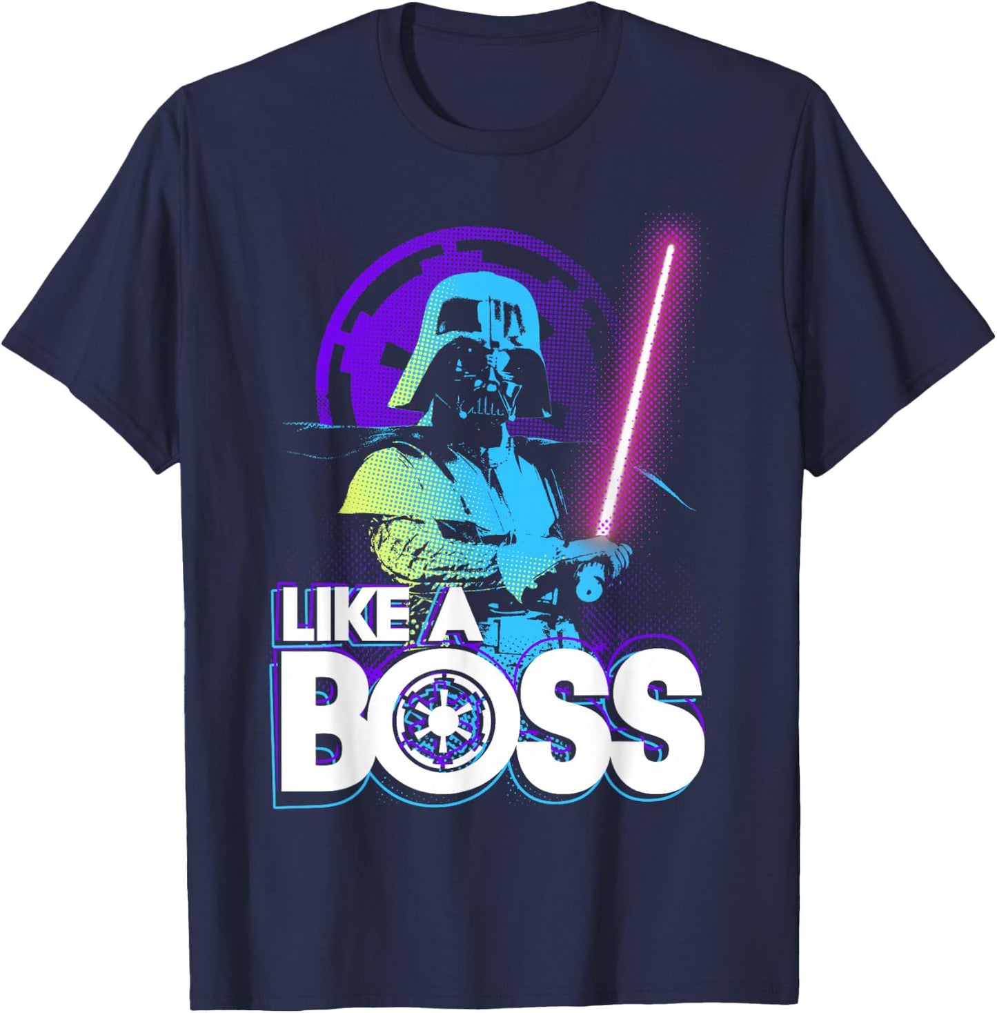 Star Wars Darth Vader Retro Like A Boss Graphic T-Shirt - T-Shirt | Navy