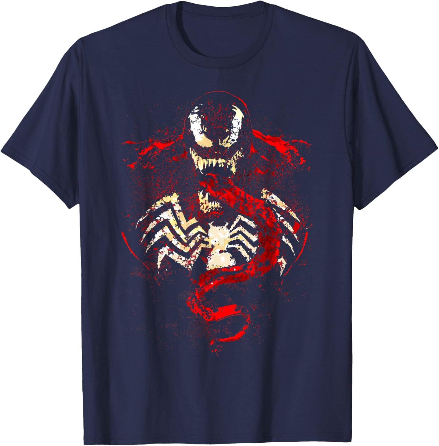 Marvel Venom Splatter Tongue Cut-Out Graphic T-Shirt - T-Shirt | Navy