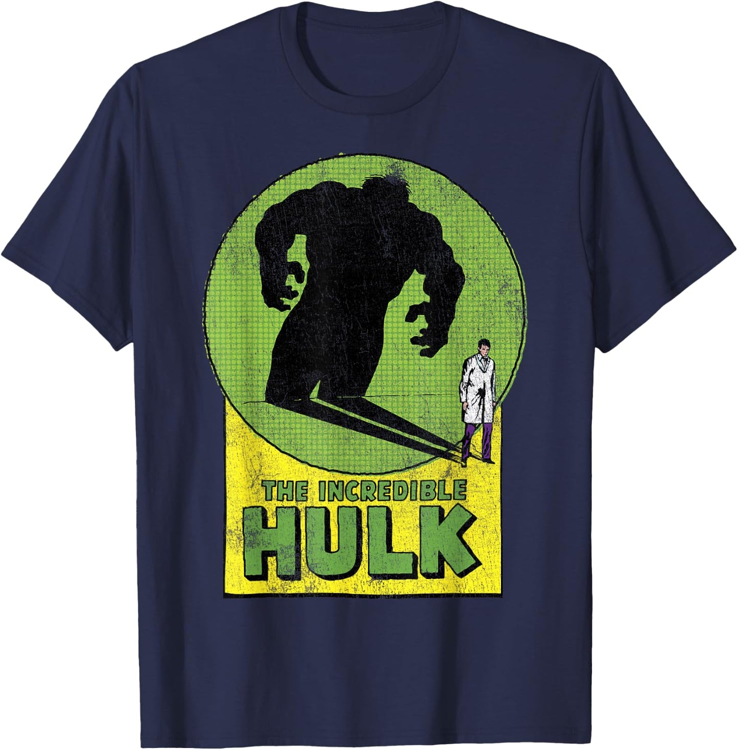 Marvel Hulk Transformation Shadow Graphic T-Shirt - T-Shirt | Navy