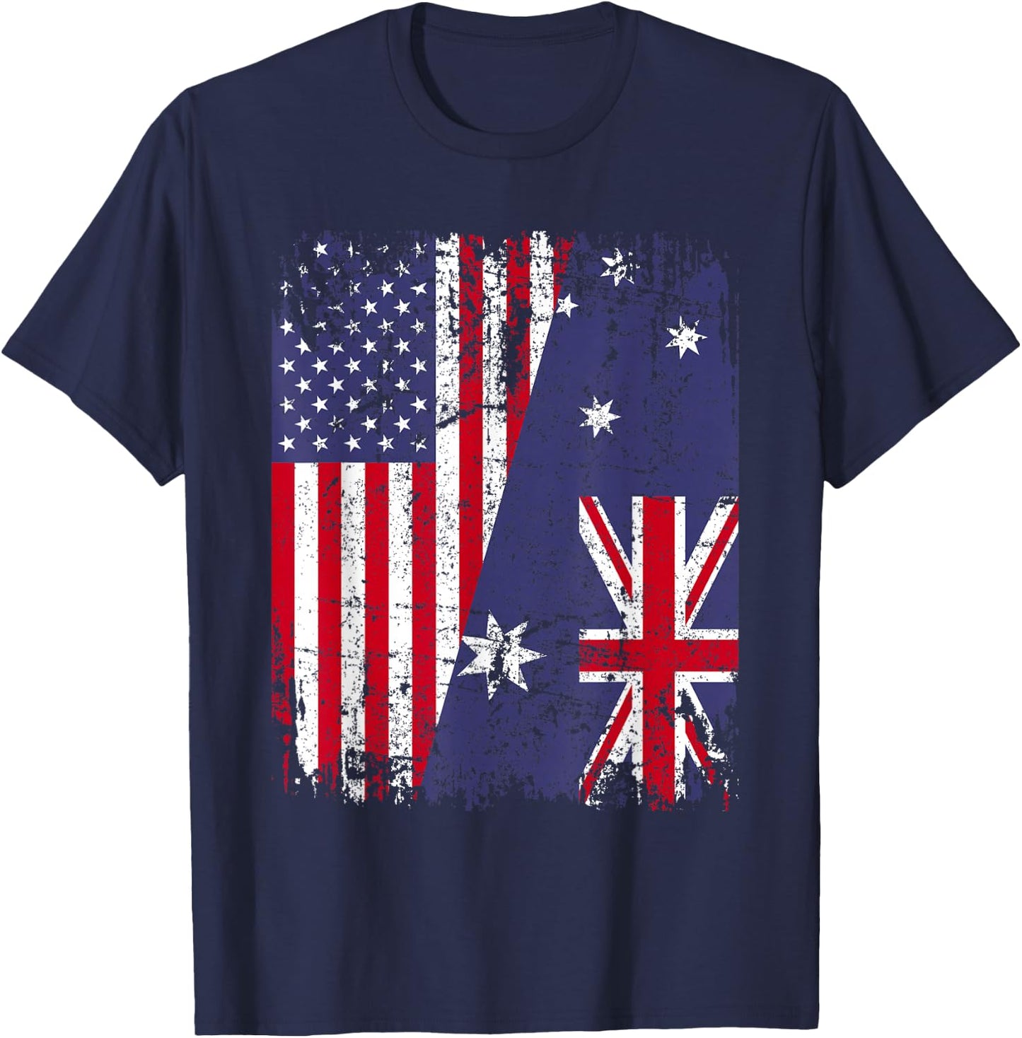Australian Roots | Half American Flag Australia T-Shirt - T-Shirt | Navy