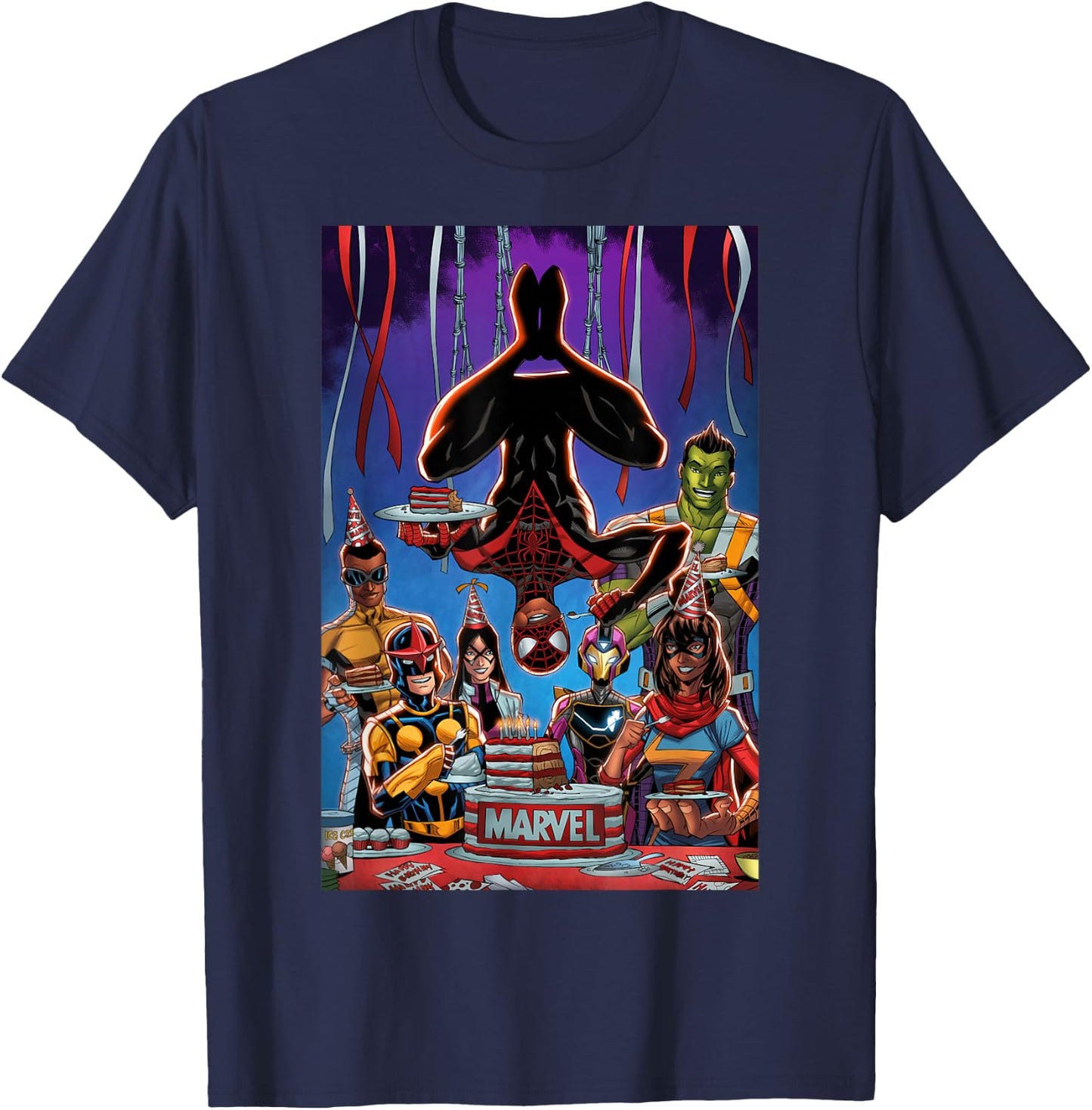 Marvel Spider-Man Miles Morales Happy Birthday T-Shirt - T-Shirt | Navy