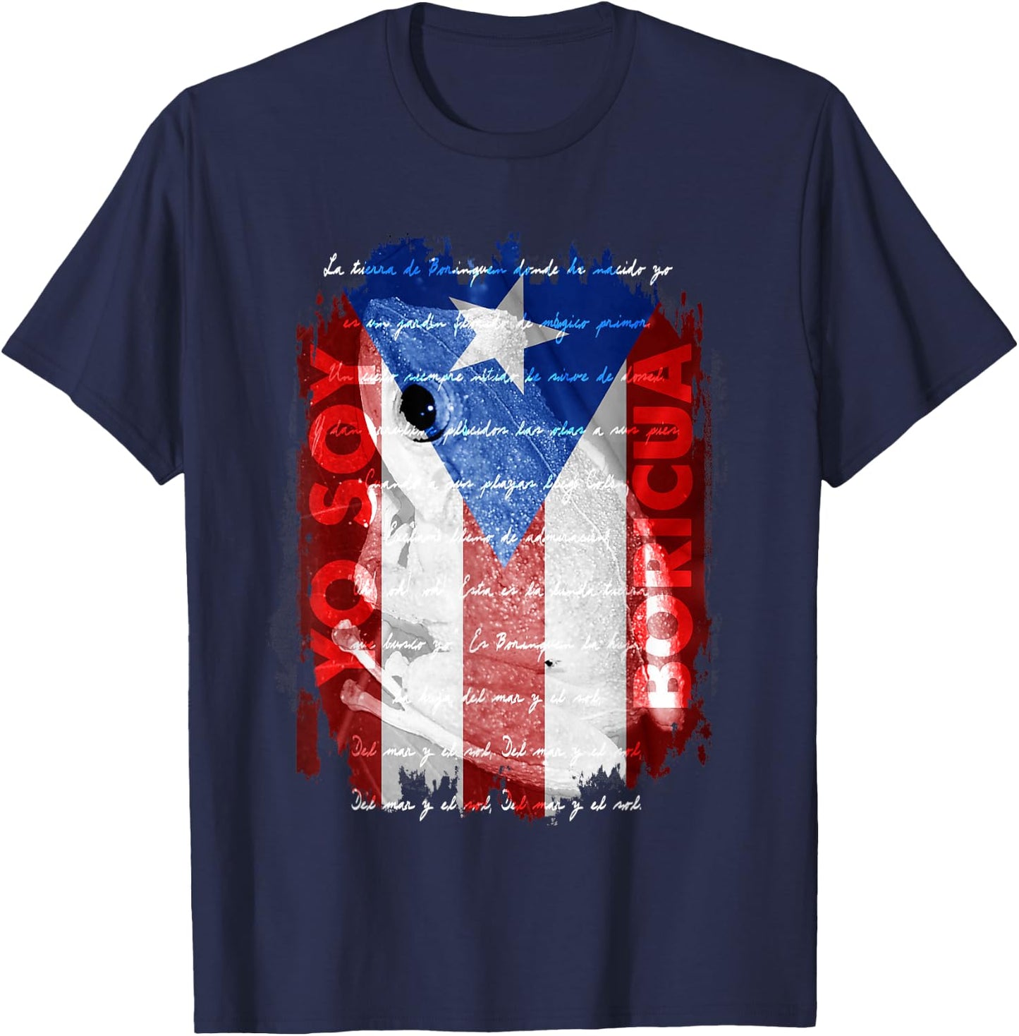Coqui Shirt, Yo Soy Boricua Puerto Rico Flag Wepa Taino Art T-Shirt - T-Shirt | Navy