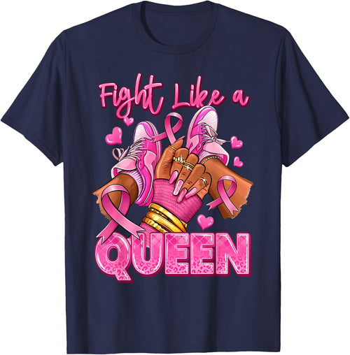 Afro Queen Black Women Breast Cancer Survivor Pink Ribbon