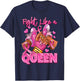 Afro Queen Black Women Breast Cancer Survivor Pink Ribbon T-Shirt - T-Shirt | Navy