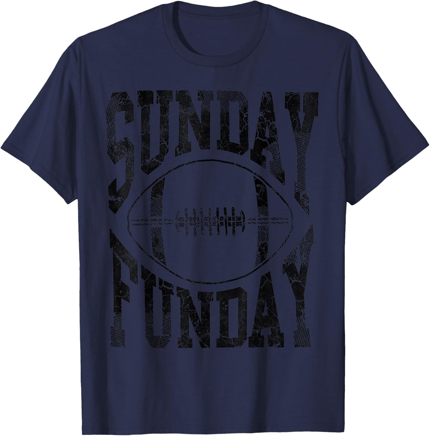 Vintage Sunday Funday Football Men Women Kids T-Shirt - T-Shirt | Navy