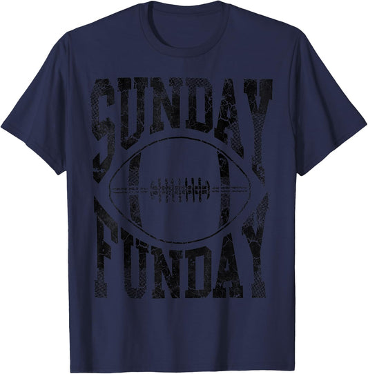 Vintage Sunday Funday Football Men Women Kids T-Shirt - T-Shirt | Navy