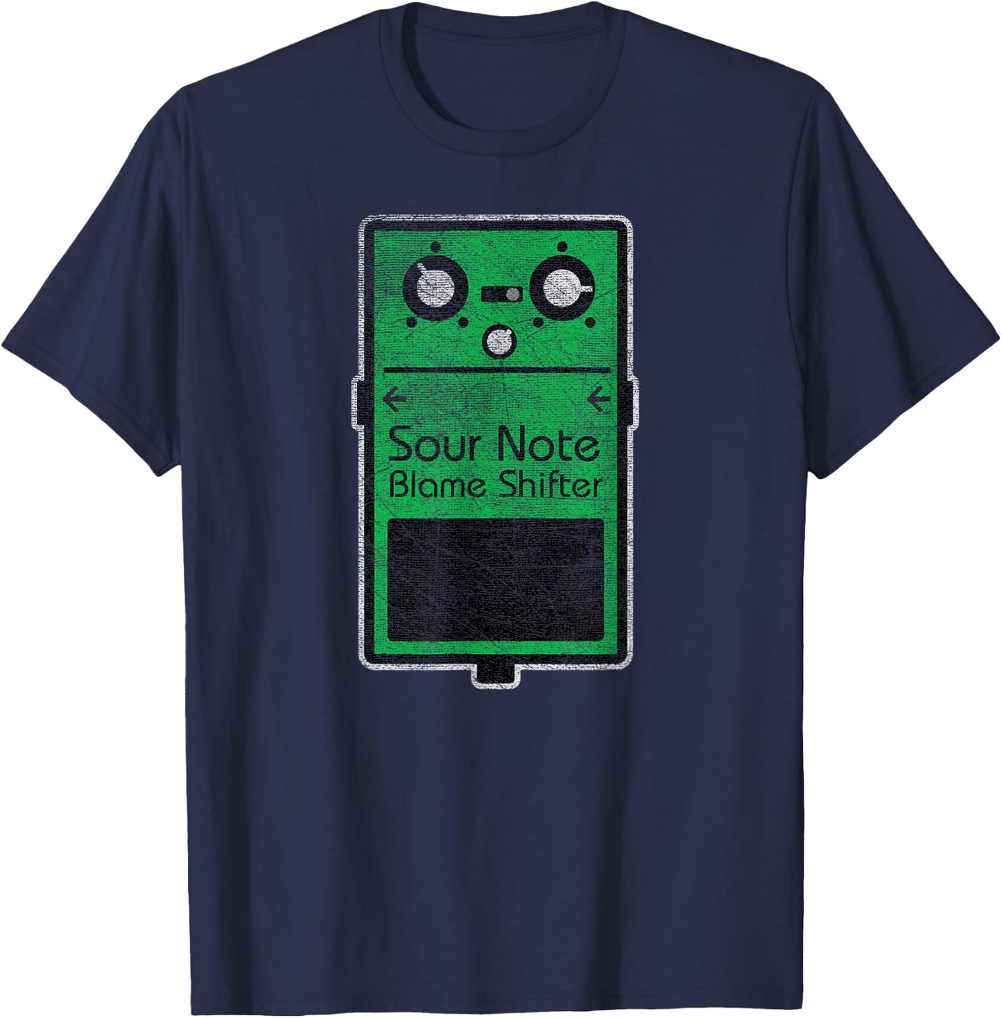 Funny Sour Note Blame Shifter Effect Pedal T-Shirt - T-Shirt | Navy
