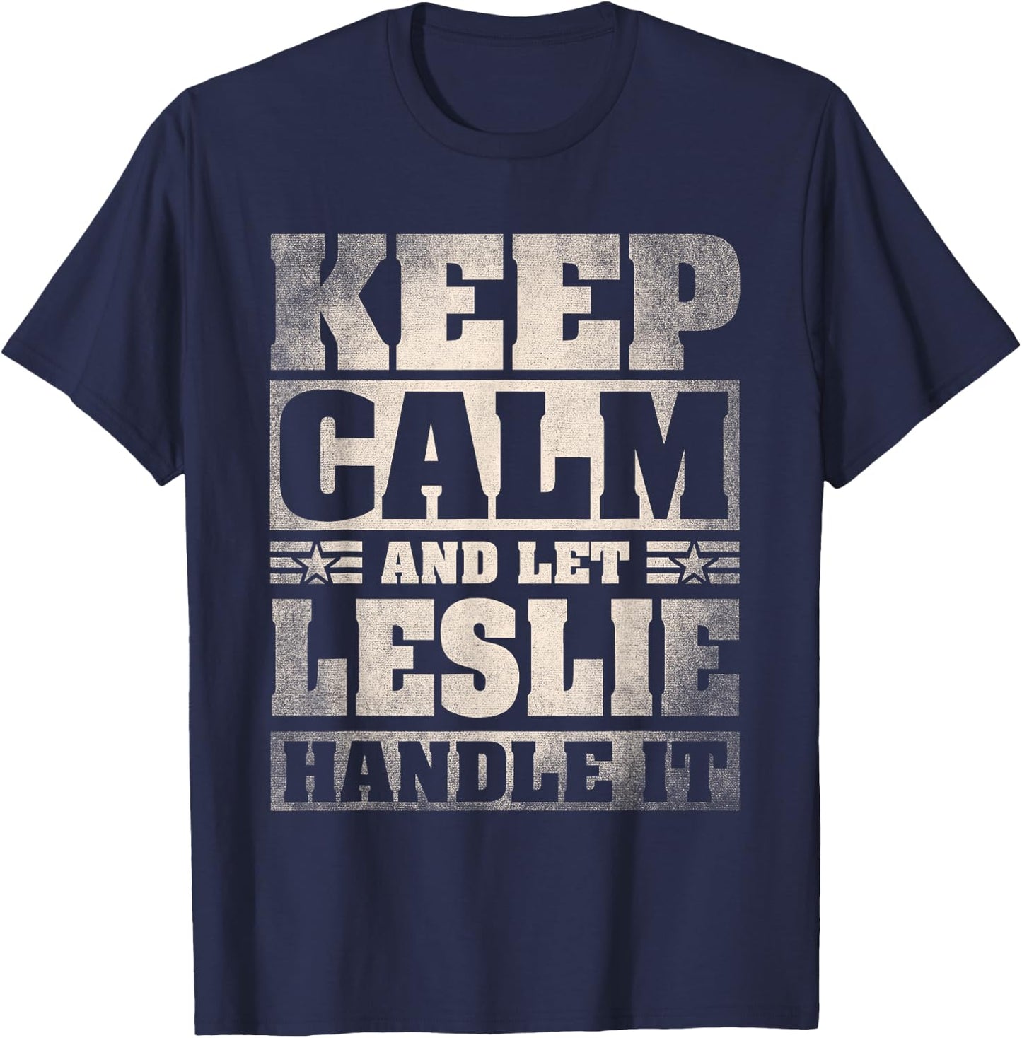 Leslie Name Shirt Personalized Leslie First Name T-Shirt - T-Shirt | Navy