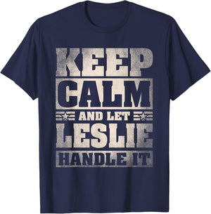 Leslie Name Shirt Personalized Leslie First Name T-Shirt - T-Shirt | Navy