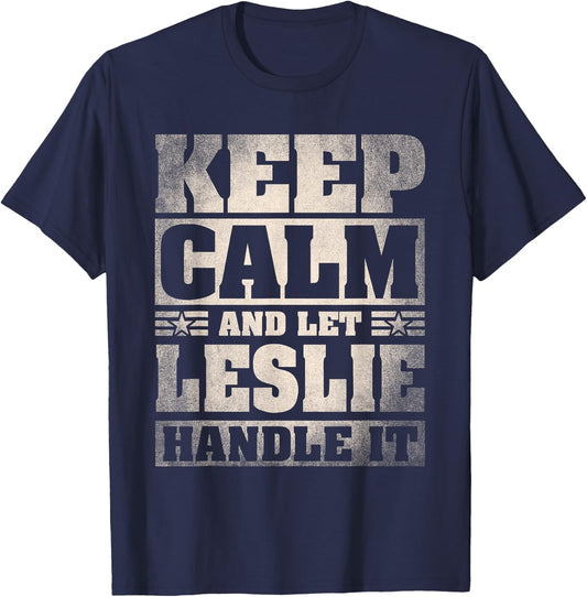 Leslie Name Shirt Personalized Leslie First Name T-Shirt - T-Shirt | Navy