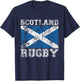 Scotland Rugby - Vintage Style Saltire Scottish Flag T-Shirt - T-Shirt | Navy