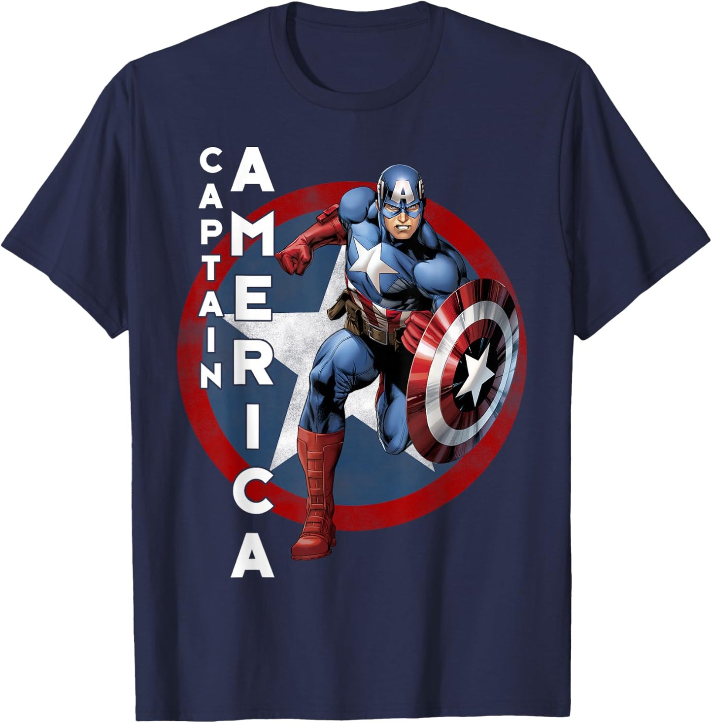 Marvel Avengers Vintage Captain America Avengers Icon Small T-Shirt - T-Shirt | Navy