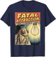 Funny Vintage Comic Book Style Moth Obsessed with Lightbulb T-Shirt - T-Shirt | Navy