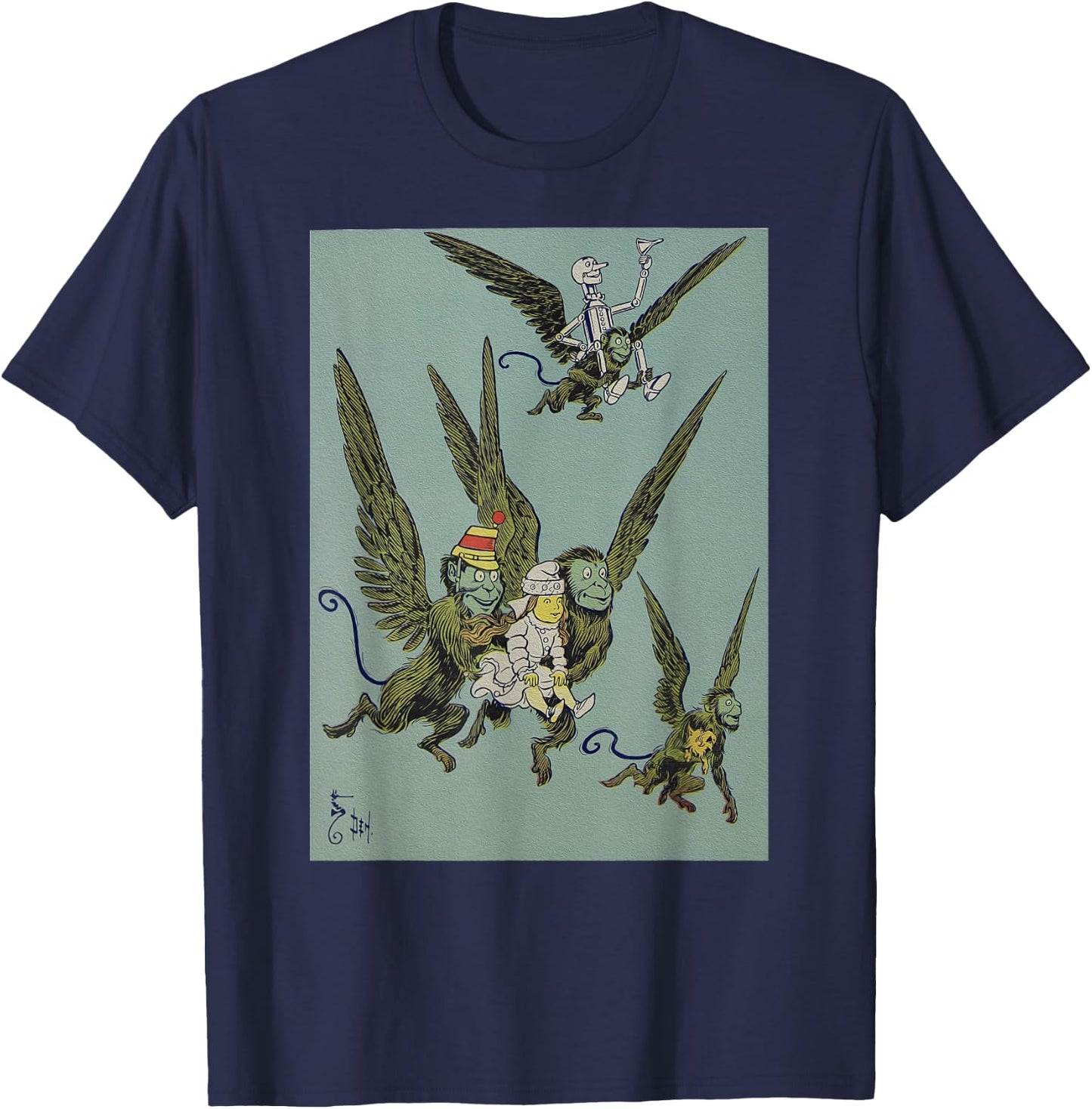 Wizard of OZ Winged Flying Monkey Shirt-Dorothy Toto Tin Man T-Shirt - T-Shirt | Navy
