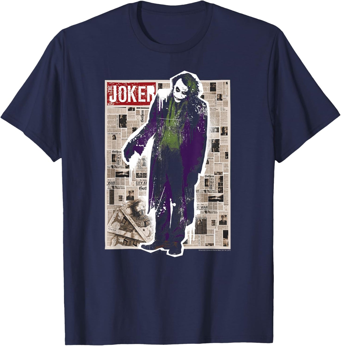 Batman Dark Knight Joker Funny Pages T Shirt T-Shirt - T-Shirt | Navy