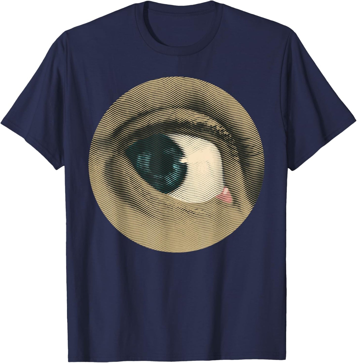 Halftone Eyeball - Vintage Eye Engraving T-Shirt - T-Shirt | Navy