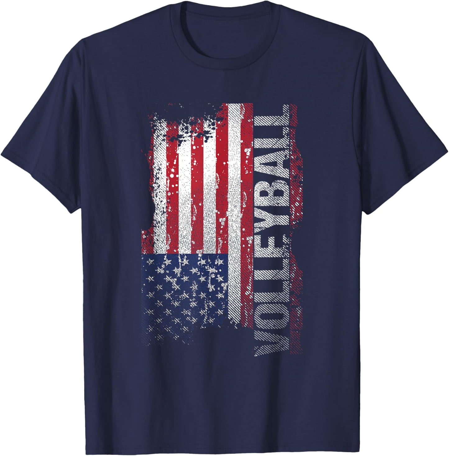 USA Flag Volleyball Kids Men T-Shirt - T-Shirt | Navy