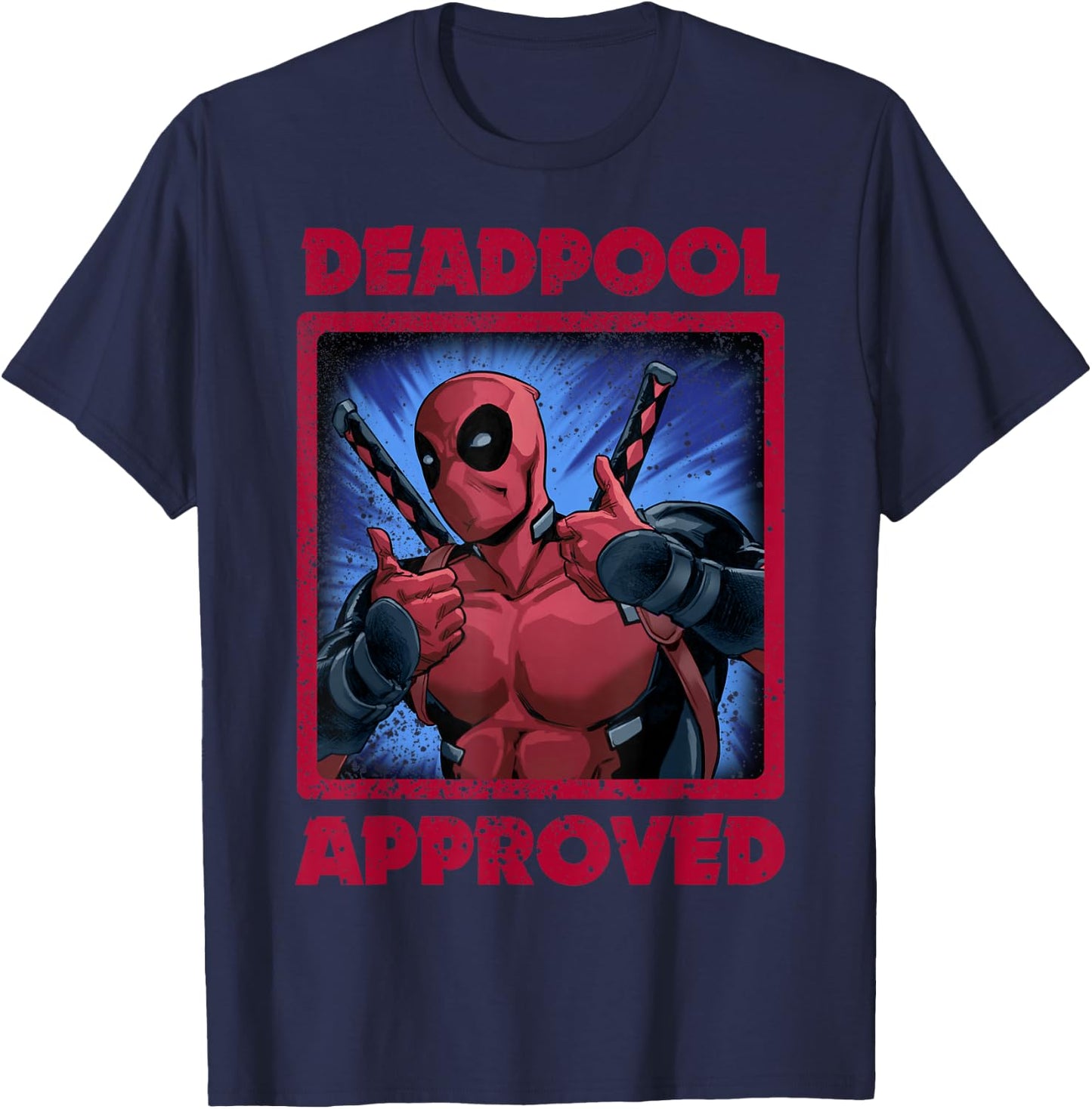 Marvel Deadpool Two Thumbs Up Approved Graphic T-Shirt - T-Shirt | Navy