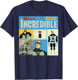 Disney Pixar The Incredibles As Seen On TV Vintage Box Up T-Shirt - T-Shirt | Navy