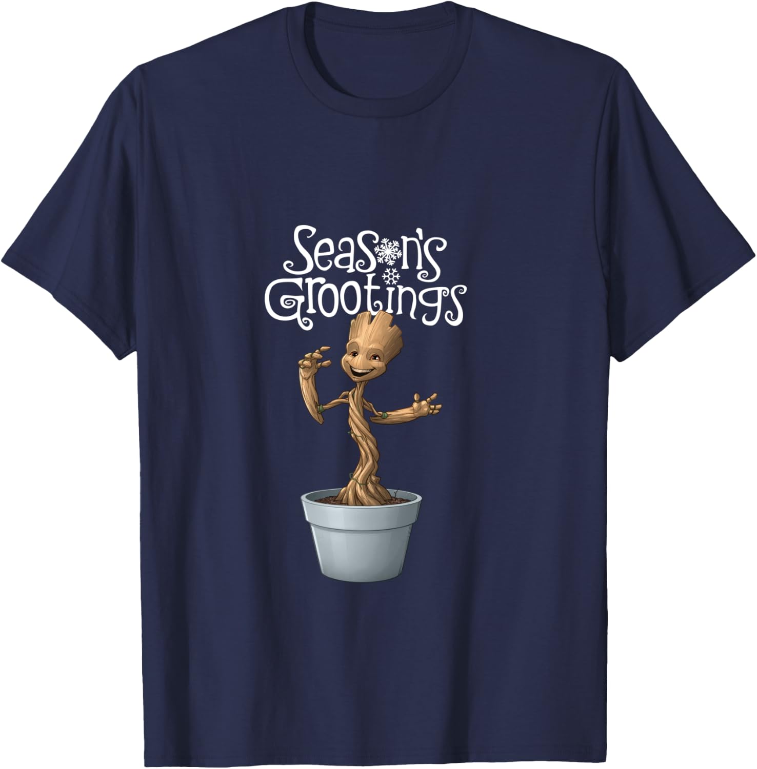 Marvel Groot Season's Grootings Holiday T-Shirt - T-Shirt | Navy