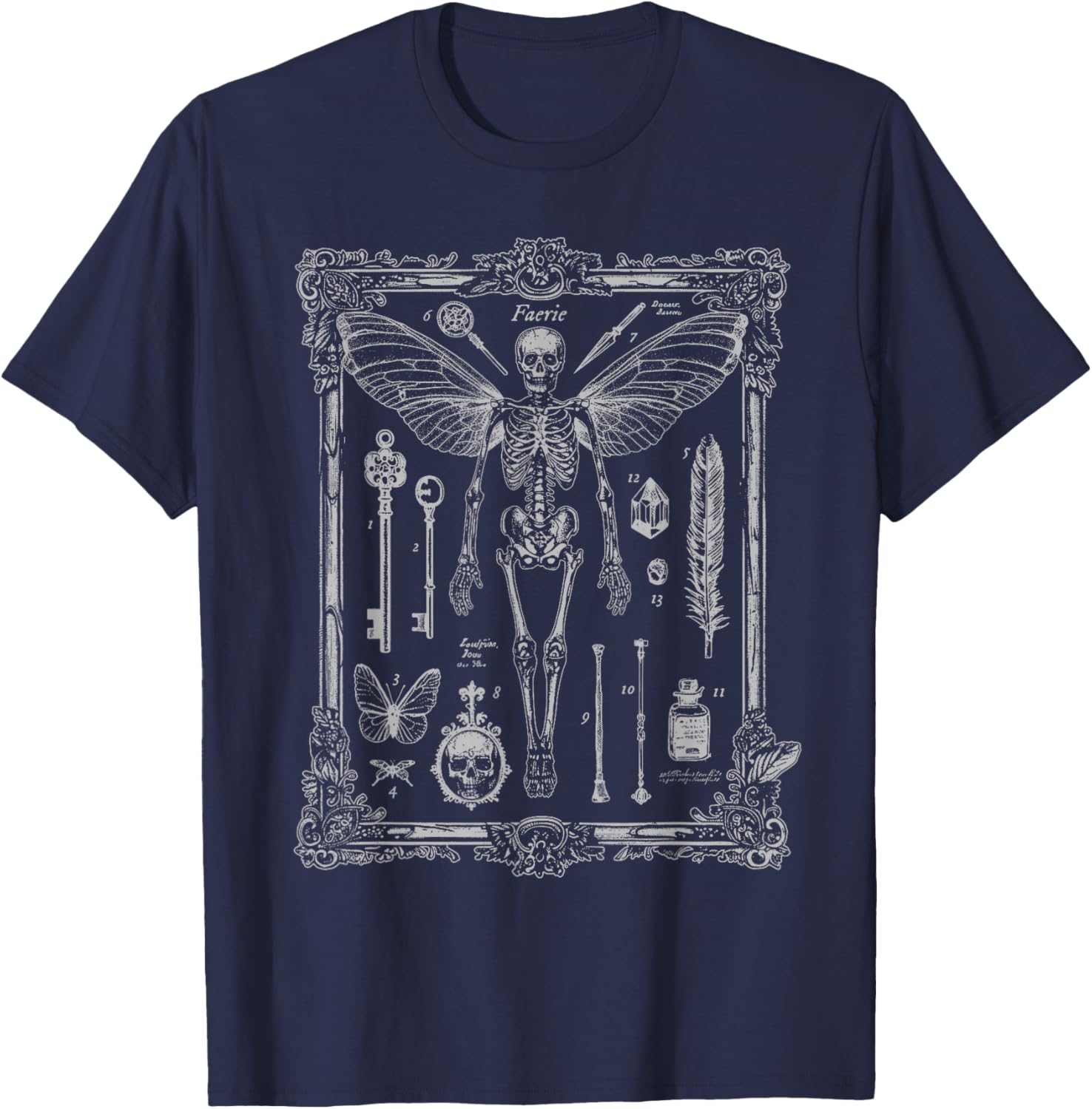 Fairy Skeleton Oddities and Curiosities T-Shirt - T-Shirt | Navy