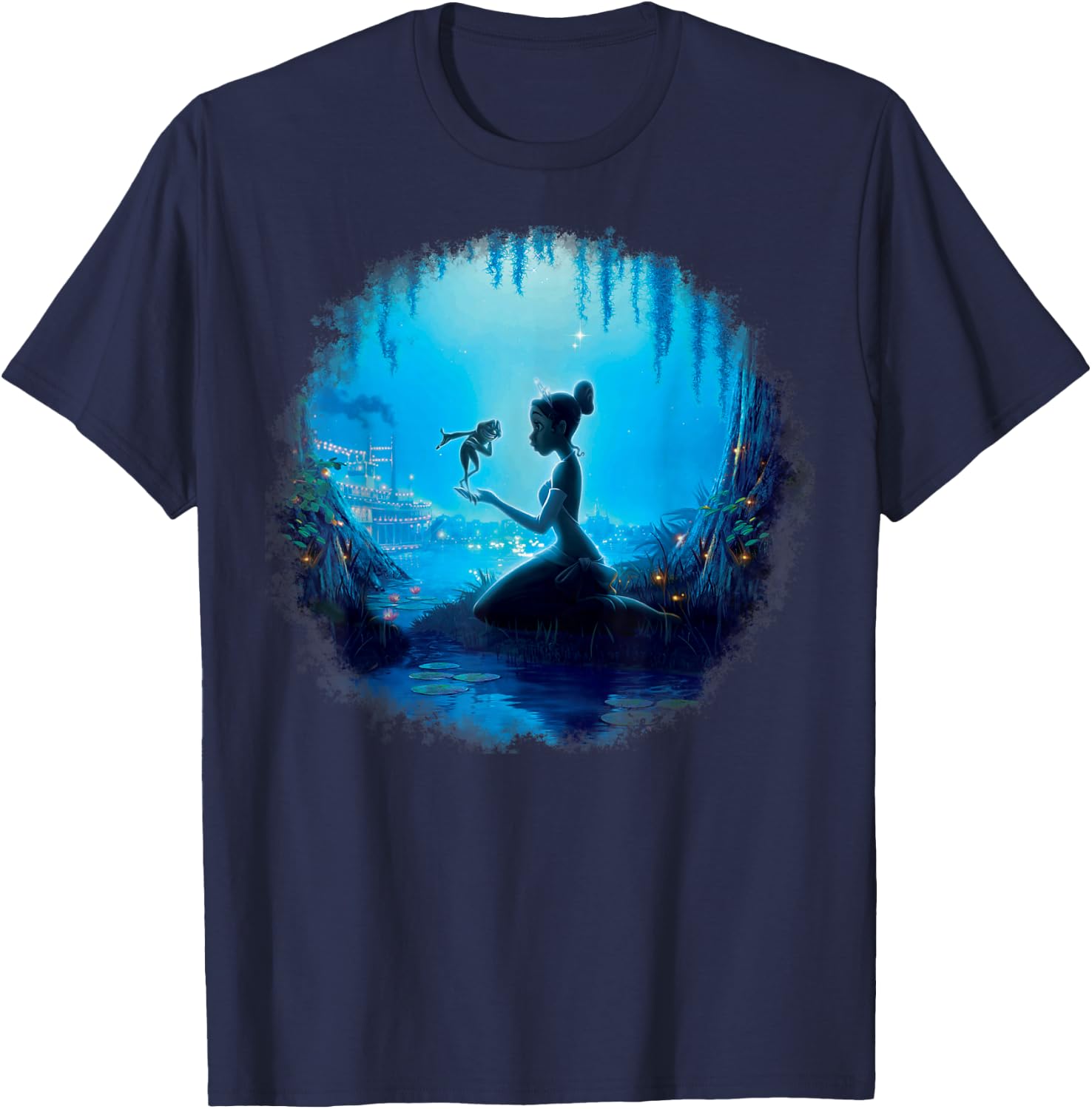 Disney Princess and The Frog Swamp Night Graphic T-Shirt - T-Shirt | Navy