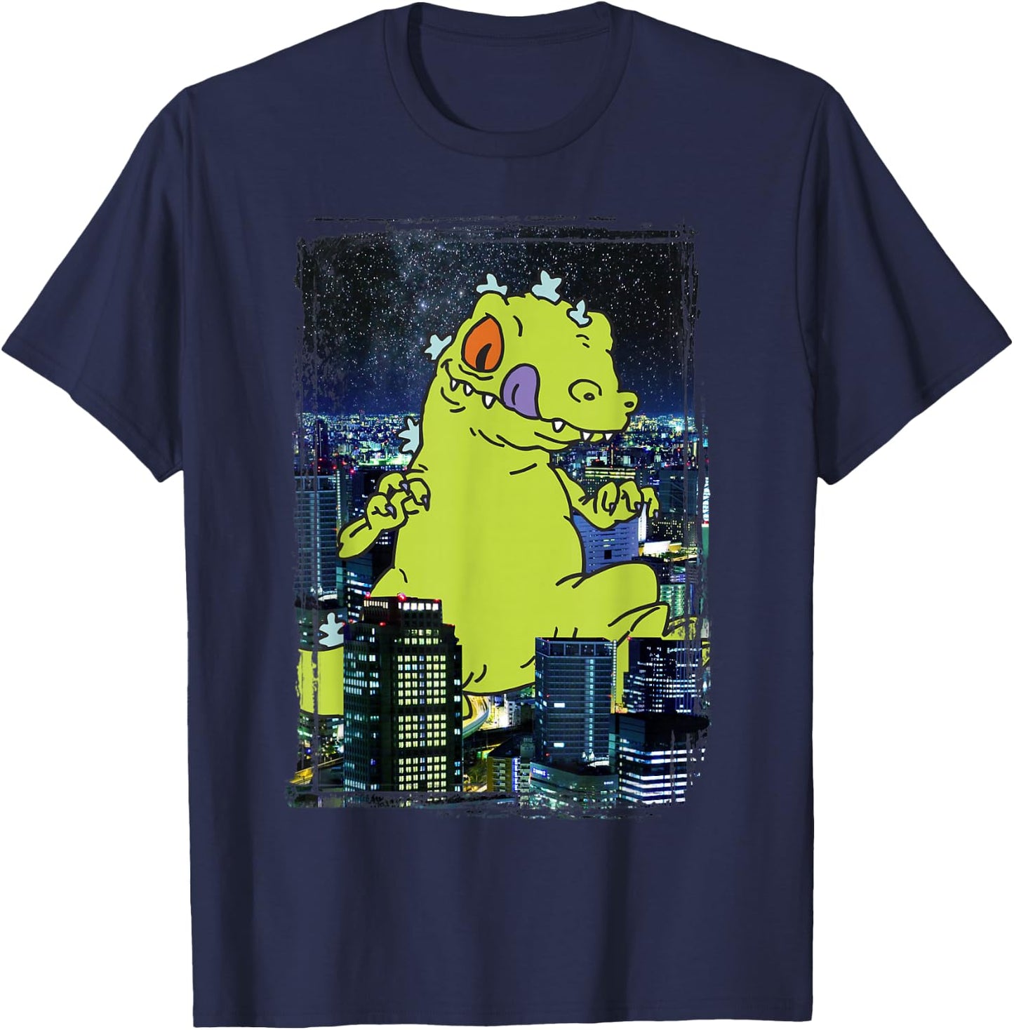 Rugrats Reptar In The City Photoreal Graphic T-Shirt - T-Shirt | Navy