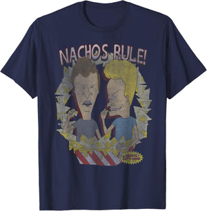 Beavis and Butt-Head Nachos Rule Chip Frame T-Shirt - T-Shirt | Navy