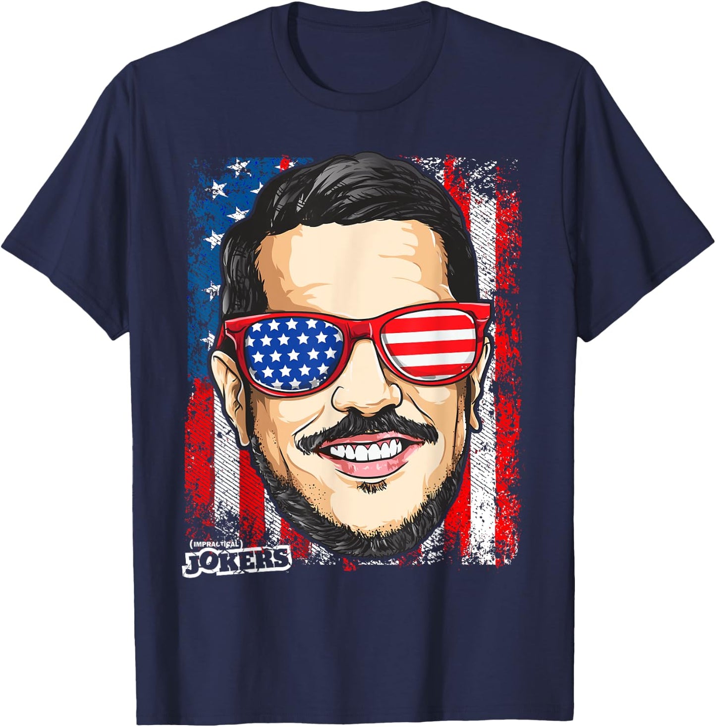 Impractical Jokers Patriotic Sal Hooded T-Shirt - T-Shirt | Navy