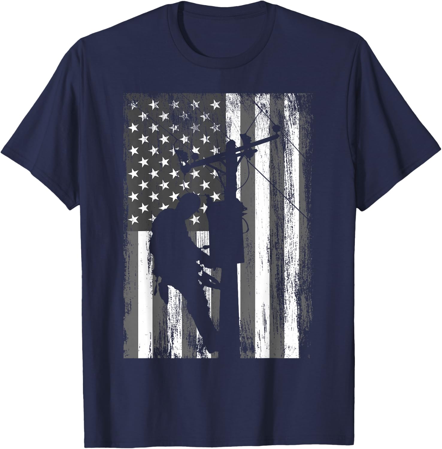 American Lineman Flag T-Shirt - T-Shirt | Navy