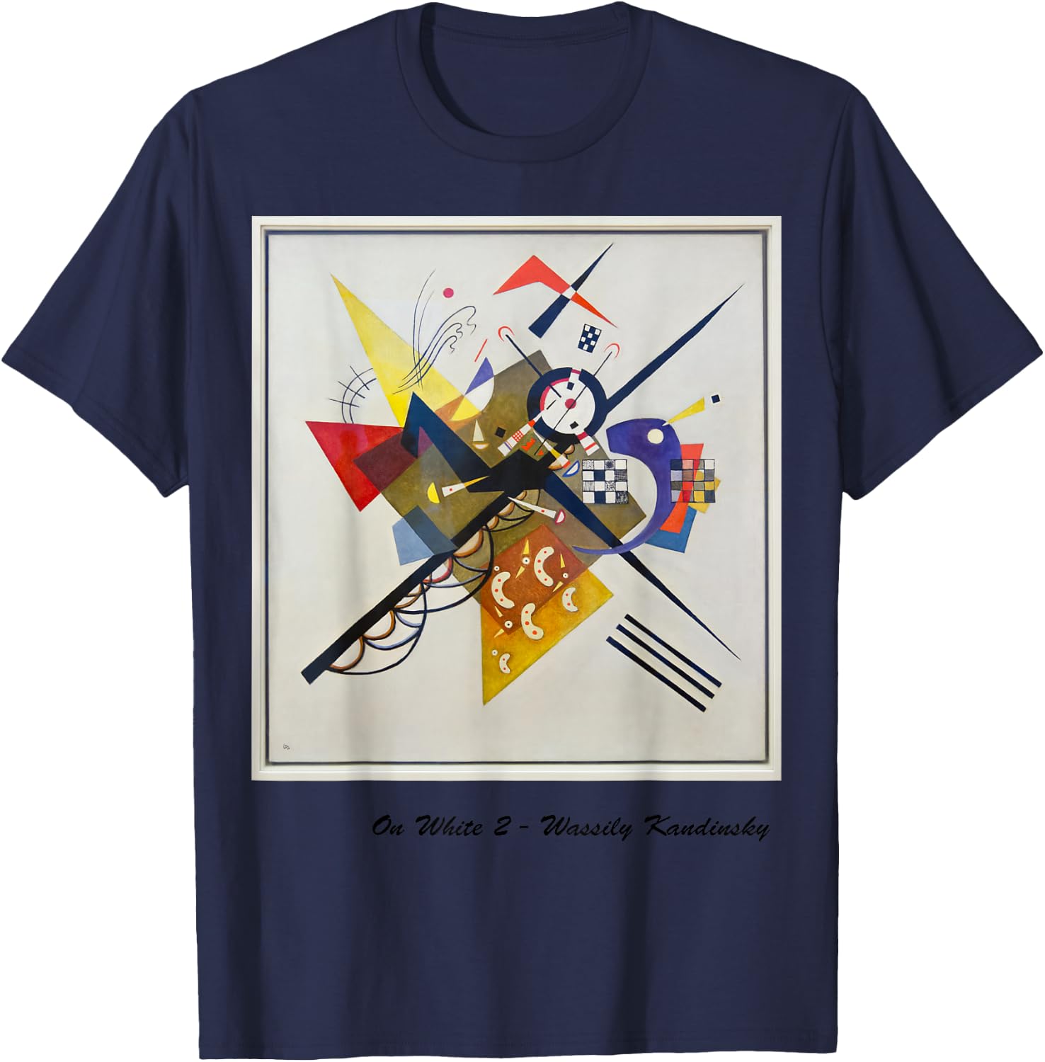 Kandinsky art -- On White T-Shirt - T-Shirt | Navy