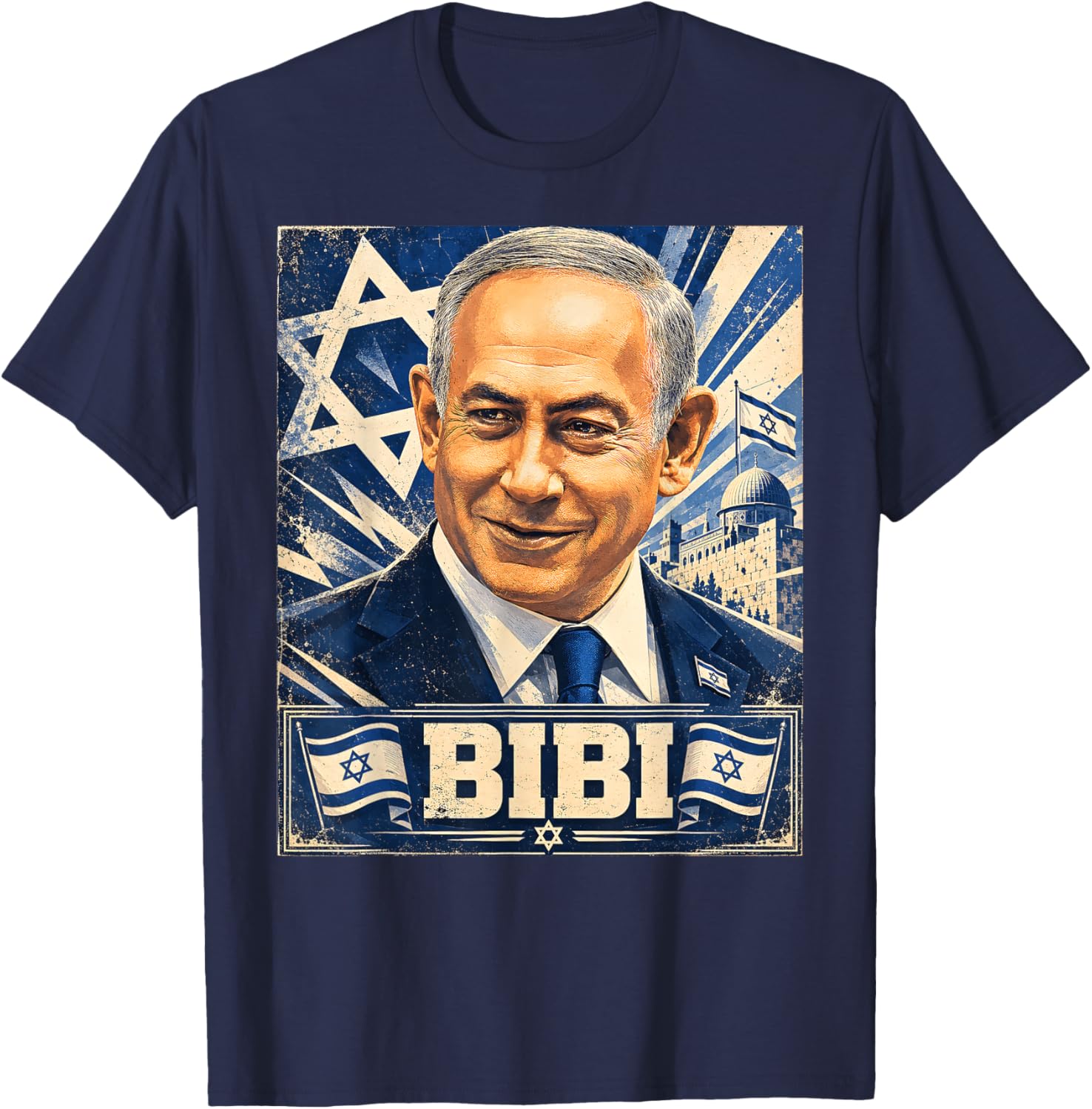 Benjamin Netanyahu - Prime Minister of the State of Israel T-Shirt - T-Shirt | Navy