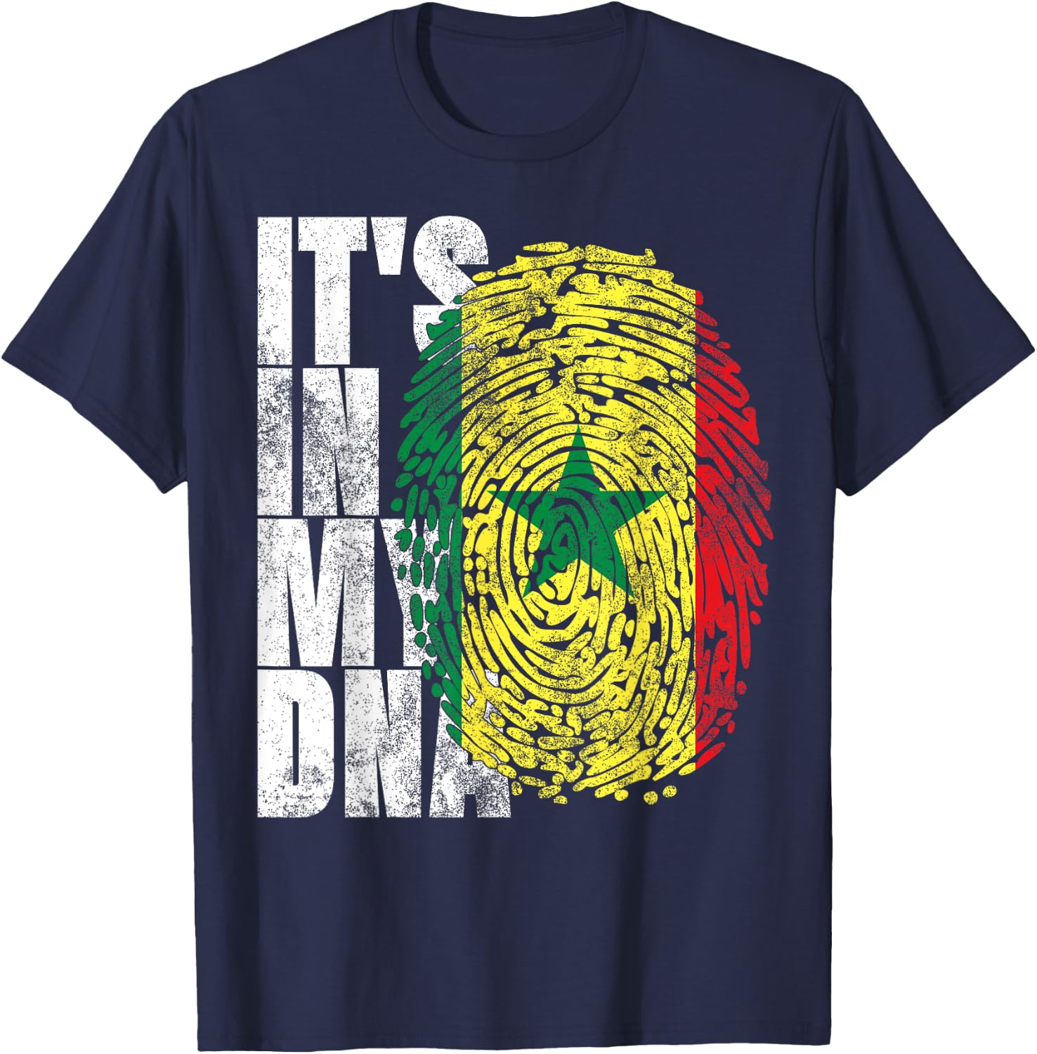 It's In My DNA Senegalese African Gifts Proud Senegal Flag T-Shirt - T-Shirt | Navy