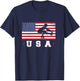 American USA Flag Ice Figure Skating Patriotic Gift T-Shirt - T-Shirt | Navy