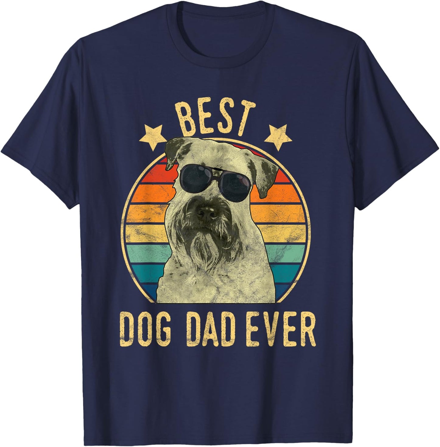 Best Dog Dad Ever Soft Coated Wheaten Terrier Father's Day T-Shirt - T-Shirt | Navy