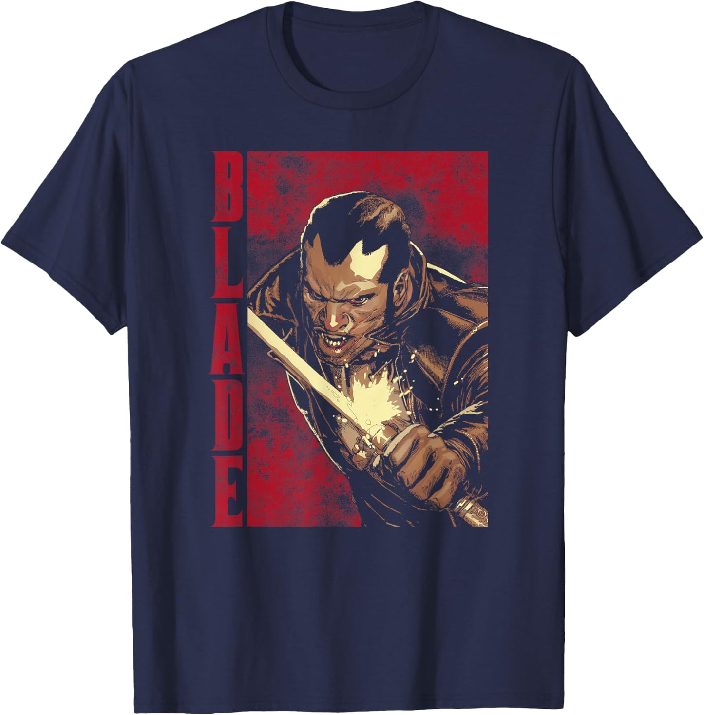 Marvel Blade Epic Sword Deflect Hit Or Miss Graphic T-Shirt - T-Shirt | Navy